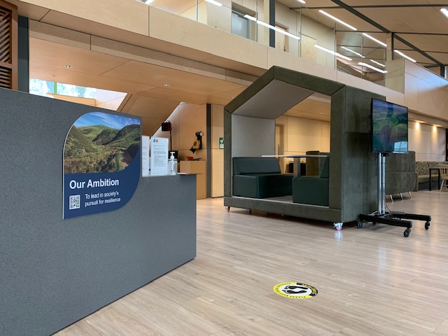 photo of foam board in a building.