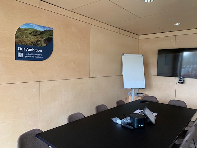 Photo of foam board in in a building.