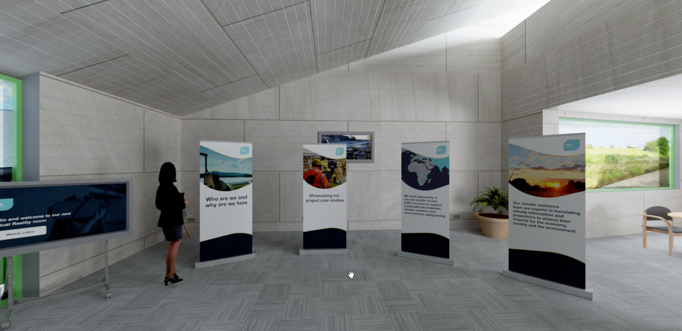 A screen shot of inside the virtual reality room. Showing environment, props and textures.