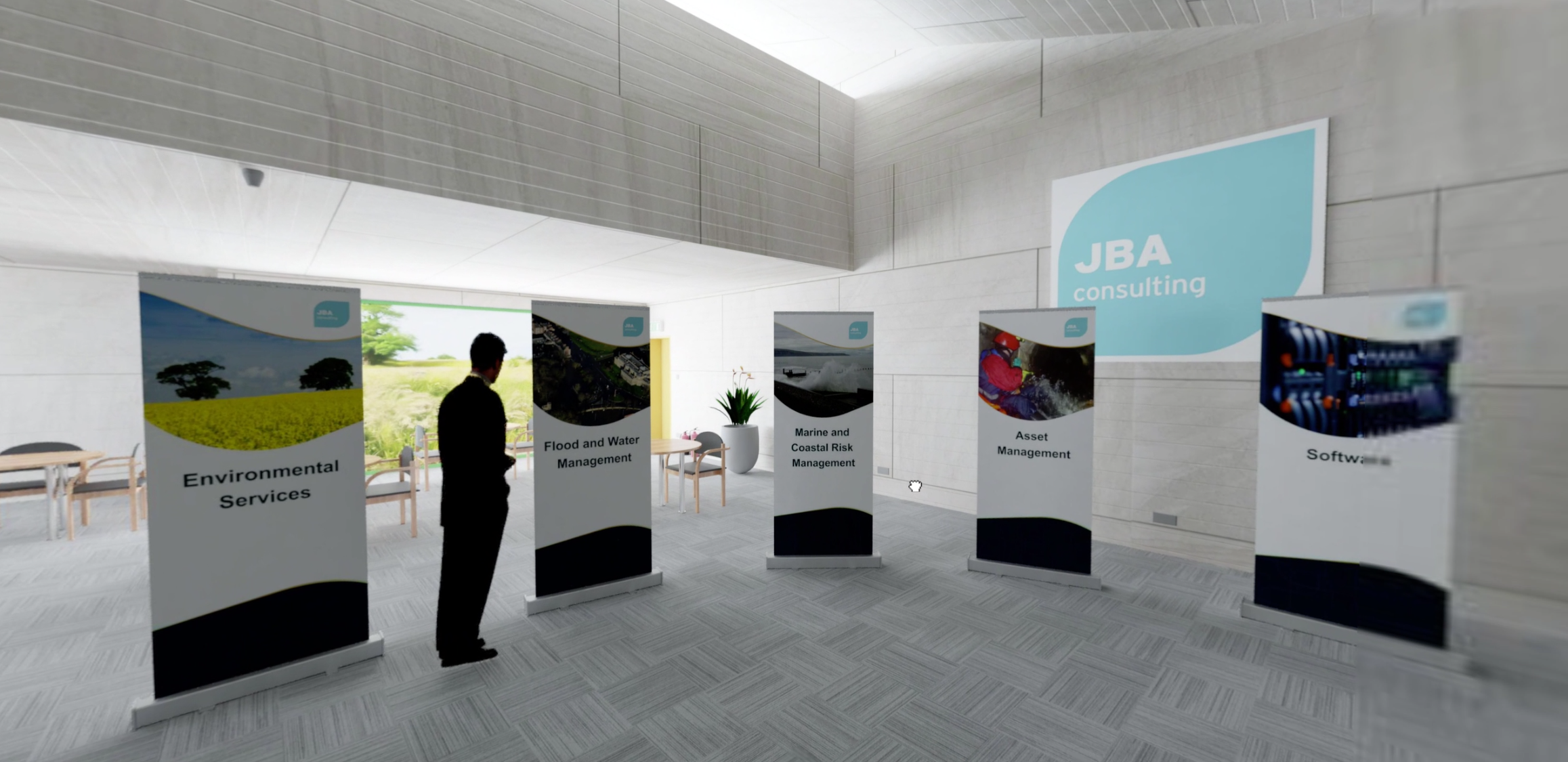 A screen shot of inside the virtual reality room. Showing environment, props and textures.